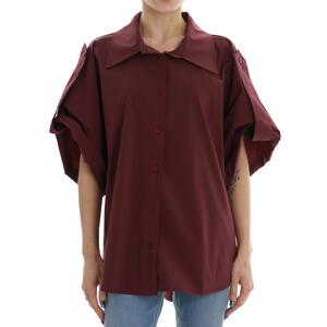 CAMICIA IN COTONE BORDEAUX